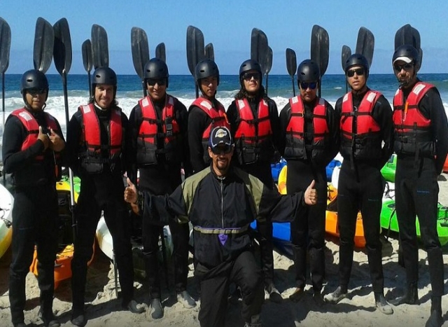 equipo de kayak